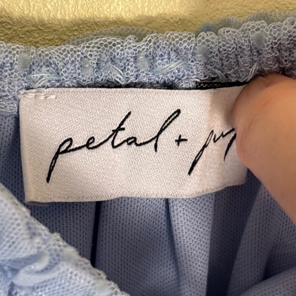 PETAL & PUP Belle Maxi Dress In Blue Women Size Small Tulle Formal Summer Party - Picture 4 of 15